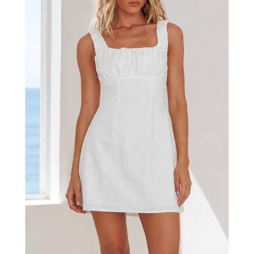NEW ONE AND ONLY COLLECTIVE shore sleeveless mini dress in white